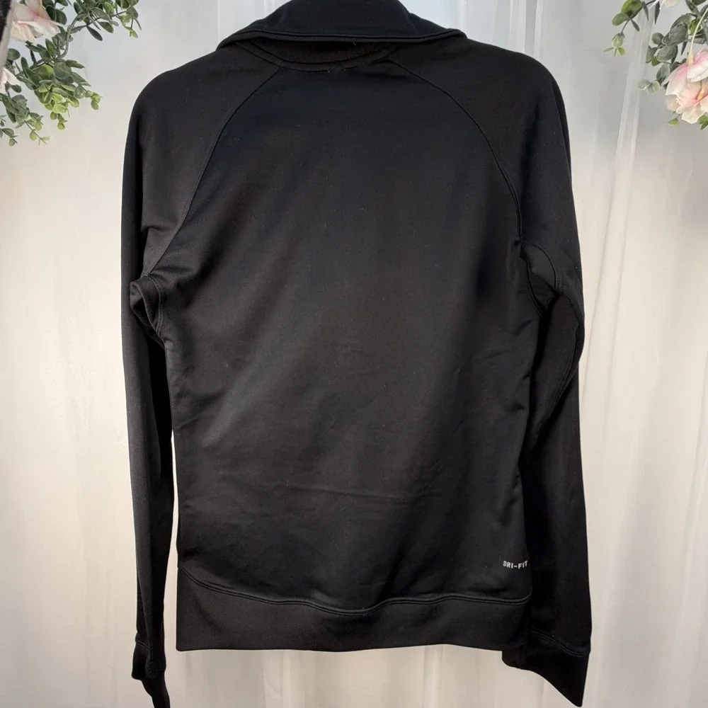 Nike Track Jacket Womens L Black Pink Women Dri-Fit Full Zip Athletic Excellent